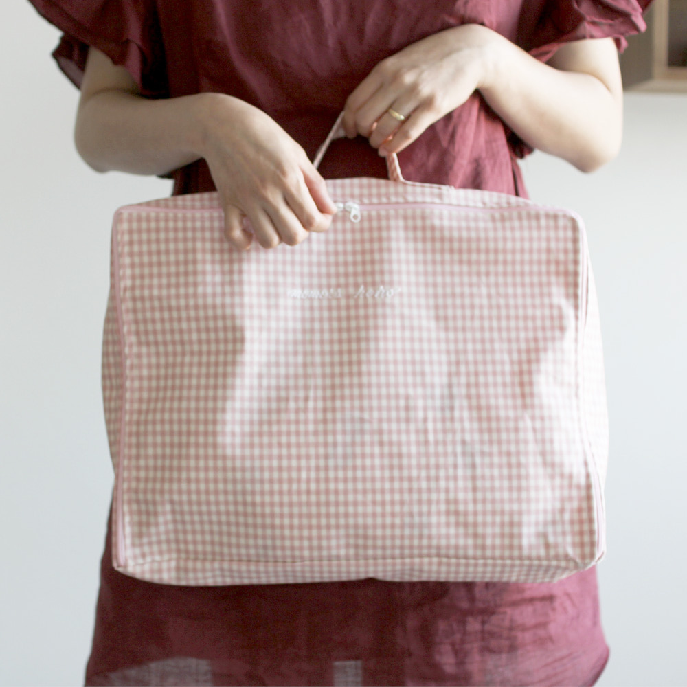 핑크체크 방수트렁크 가방 (라지)